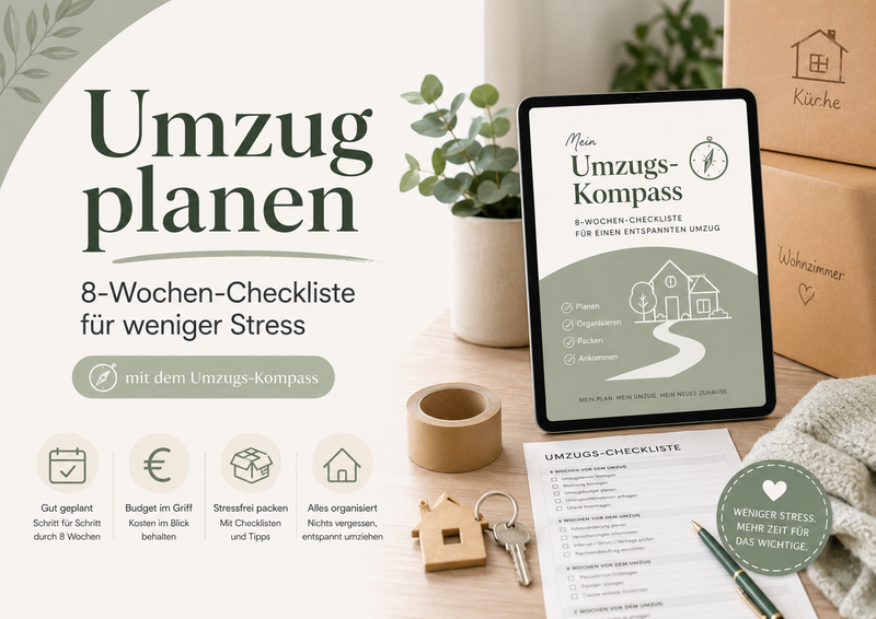 Umzug planen: Die 8-Wochen-Checkliste für weniger Stress