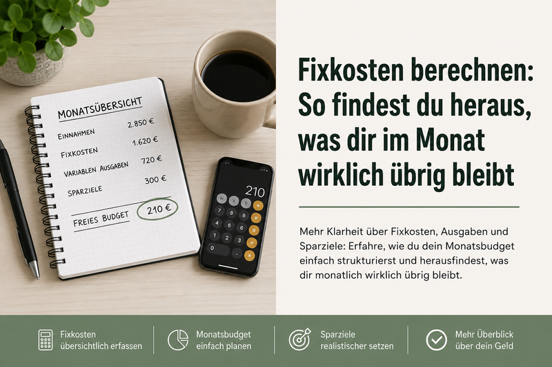 Fixkosten berechnen: So findest du heraus, was dir im Monat wirklich übrig bleibt