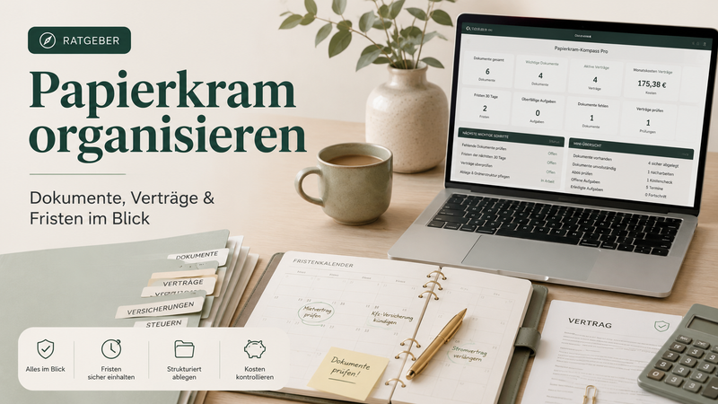 Papierkram organisieren: So bringst du Dokumente, Verträge und Fristen endlich in Ordnung