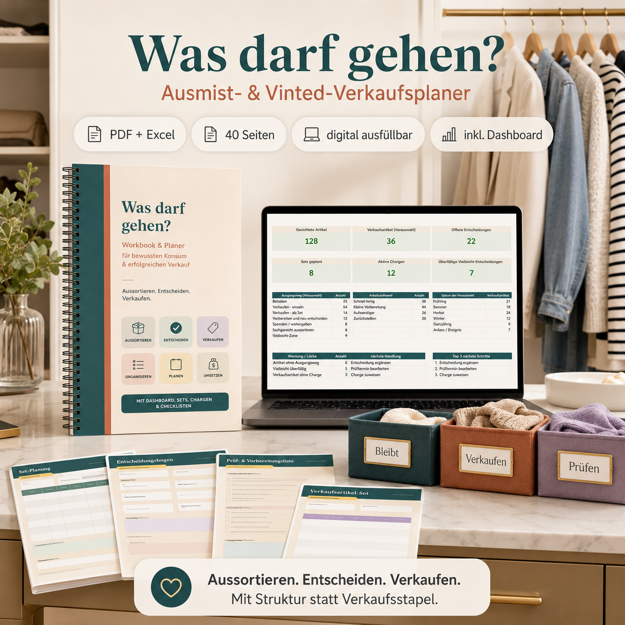 Was darf gehen? – Ausmist- & Vinted-Verkaufsplaner