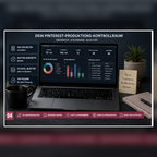 Pinterest-Produktionssystem mit Excel-Dashboard für Zielseiten, Pin-Konzepte, Copy, Designbriefs, Assets und Qualitätsprüfung