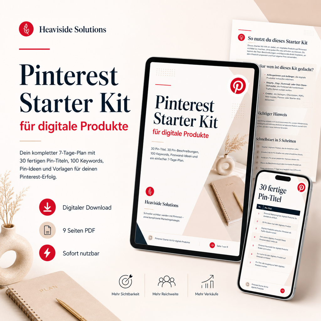 Pinterest Starter Kit für digitale Produkte