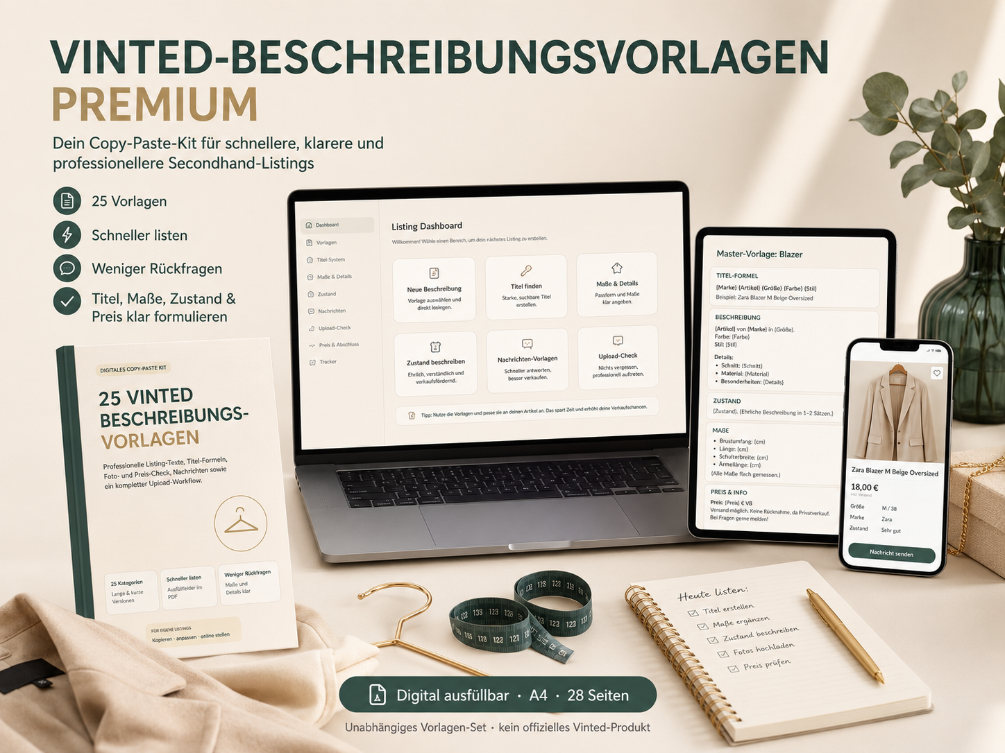 Vinted Beschreibungsvorlagen