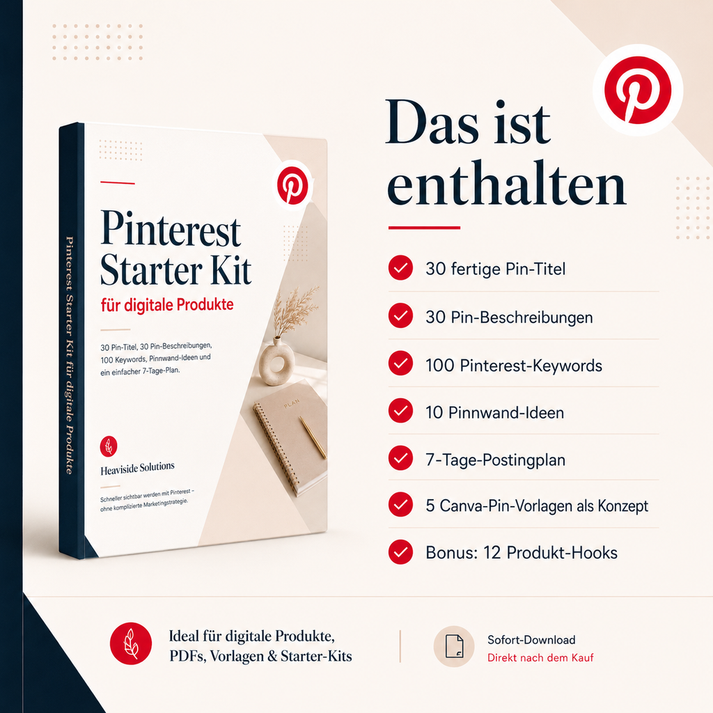 Pinterest Starter Kit für digitale Produkte