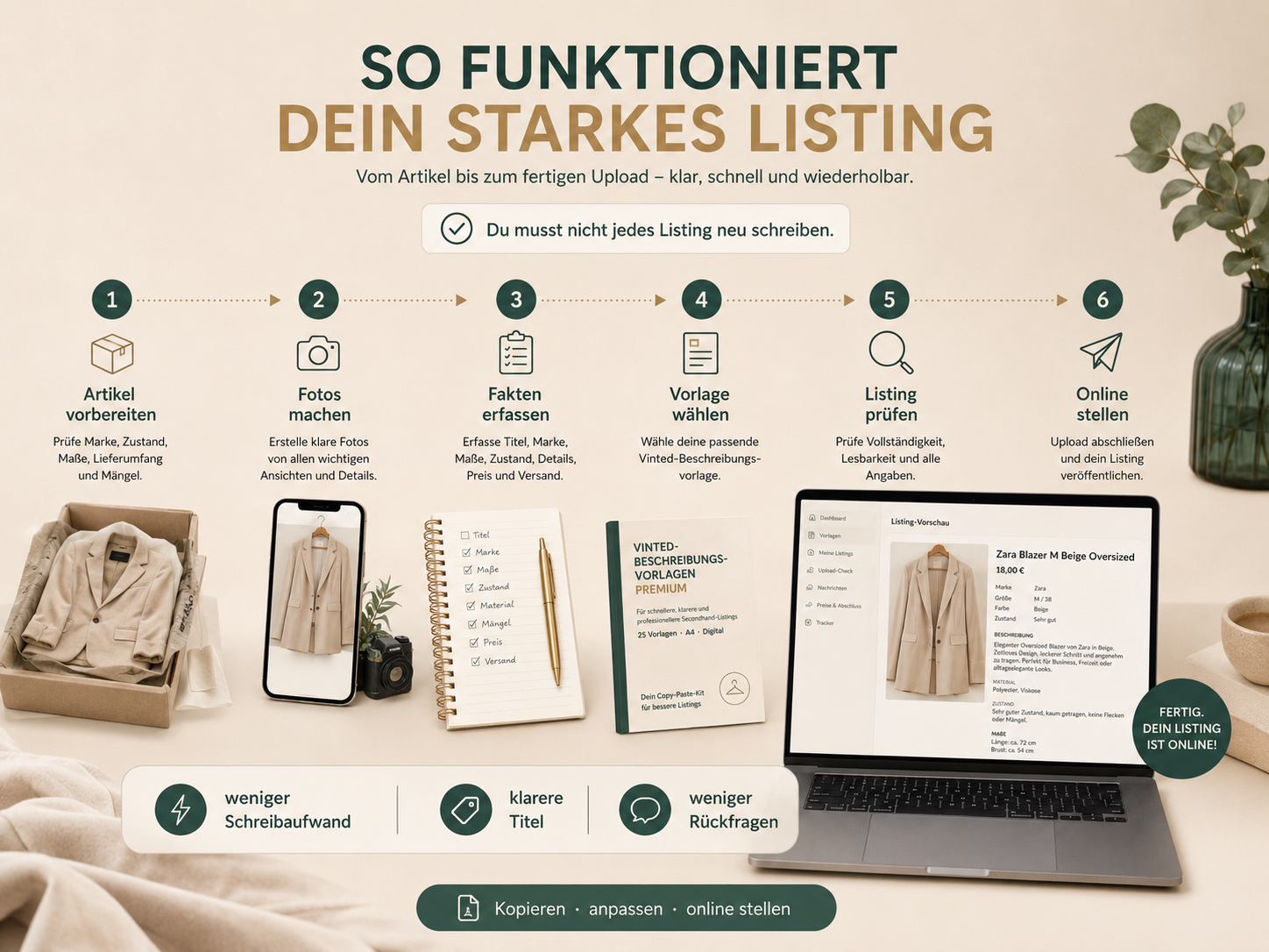 Vinted Beschreibungsvorlagen