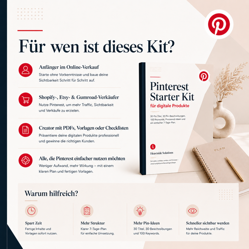 Pinterest Starter Kit für digitale Produkte