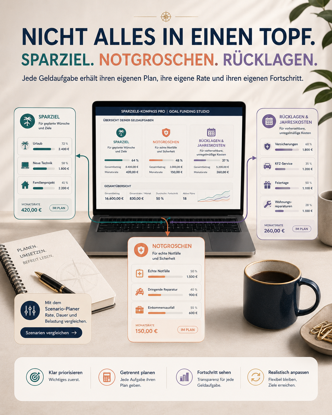 Sparziele-Kompass Pro