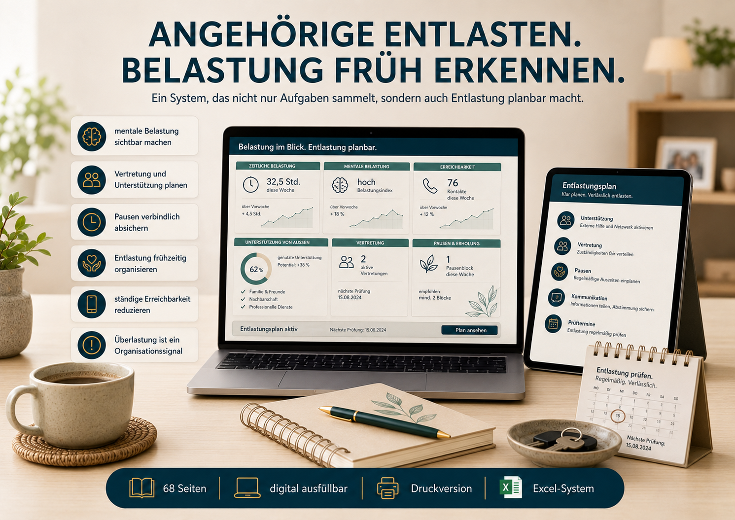 Pflege und Unterstützung mit Kontakten, Dokumenten, Auslagen und Hilfsmitteln koordinieren