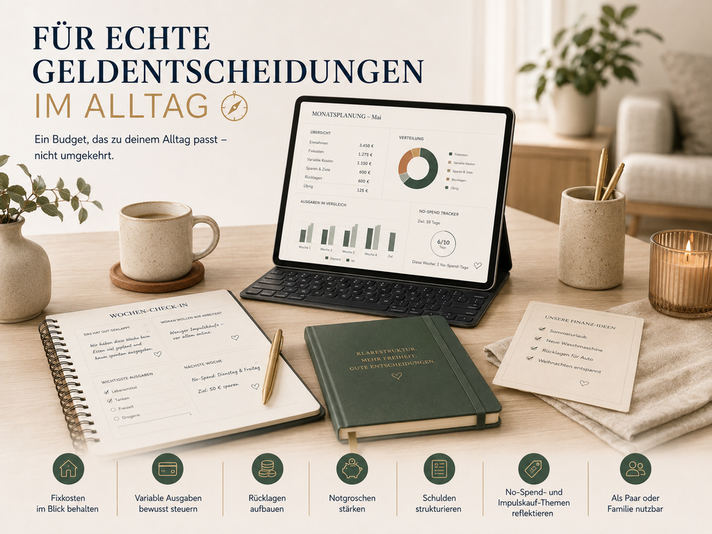 Budget-Kompass Premium – 6-Monats-Budgetplaner als PDF