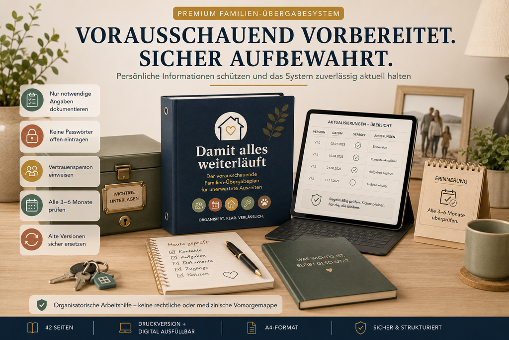 Damit alles weiterläuft – Familien-Übergabeplan
