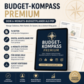 Budget-Kompass Premium als 76-seitiger digital ausfüllbarer Budgetplaner mit 6-Monats-System