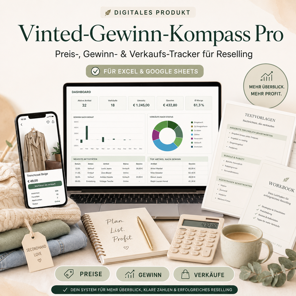 Vinted-Gewinn-Kompass Pro – Preis-, Gewinn- & Verkaufs-Tracker für Reselling
