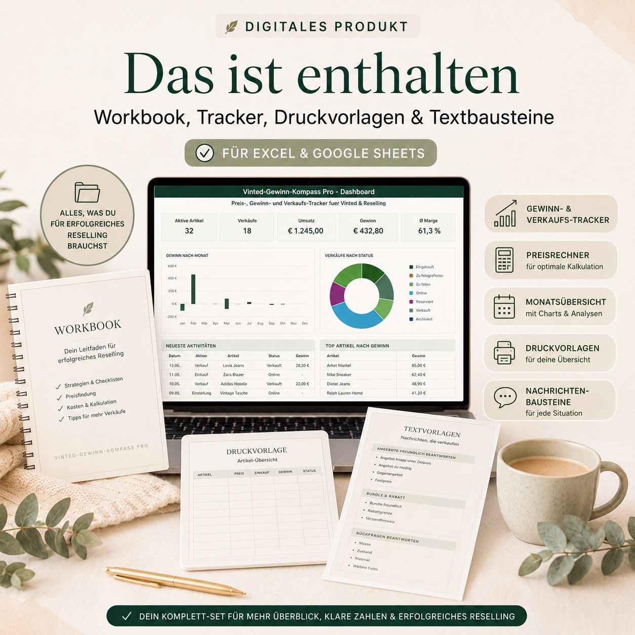 Vinted-Gewinn-Kompass Pro – Preis-, Gewinn- & Verkaufs-Tracker für Reselling