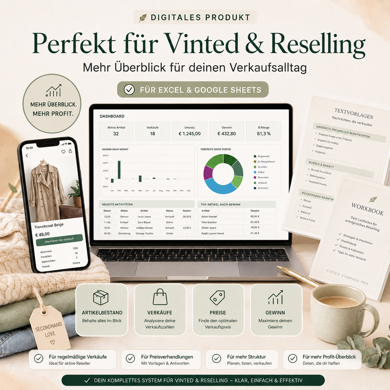 Vinted-Gewinn-Kompass Pro – Preis-, Gewinn- & Verkaufs-Tracker für Reselling
