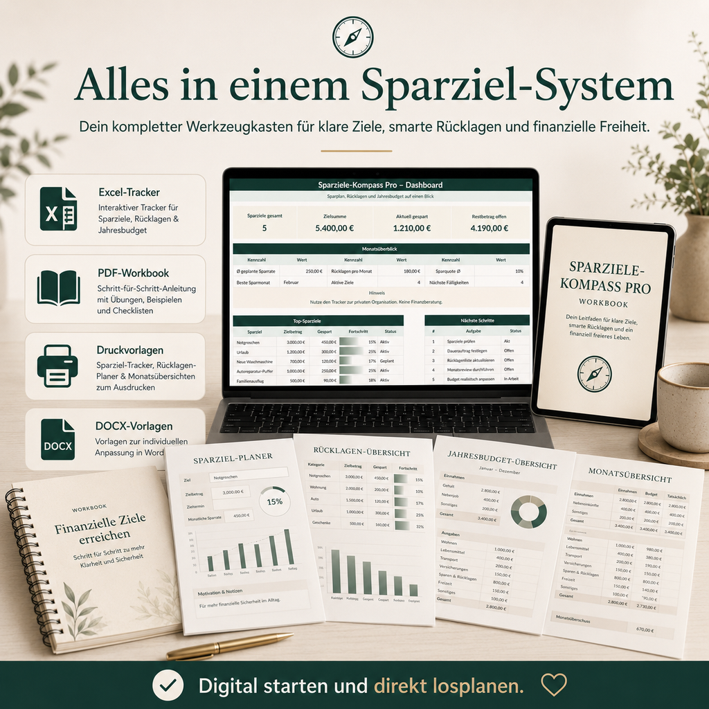 Sparziele-Kompass Pro – Sparplan-, Rücklagen- & Jahresbudget-Tracker