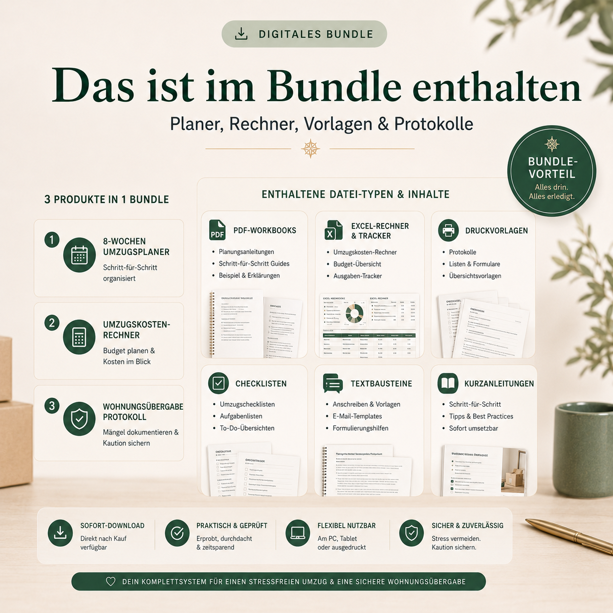 Umzugs-Komplett-Bundle – Planung, Kosten & Wohnungsübergabe
