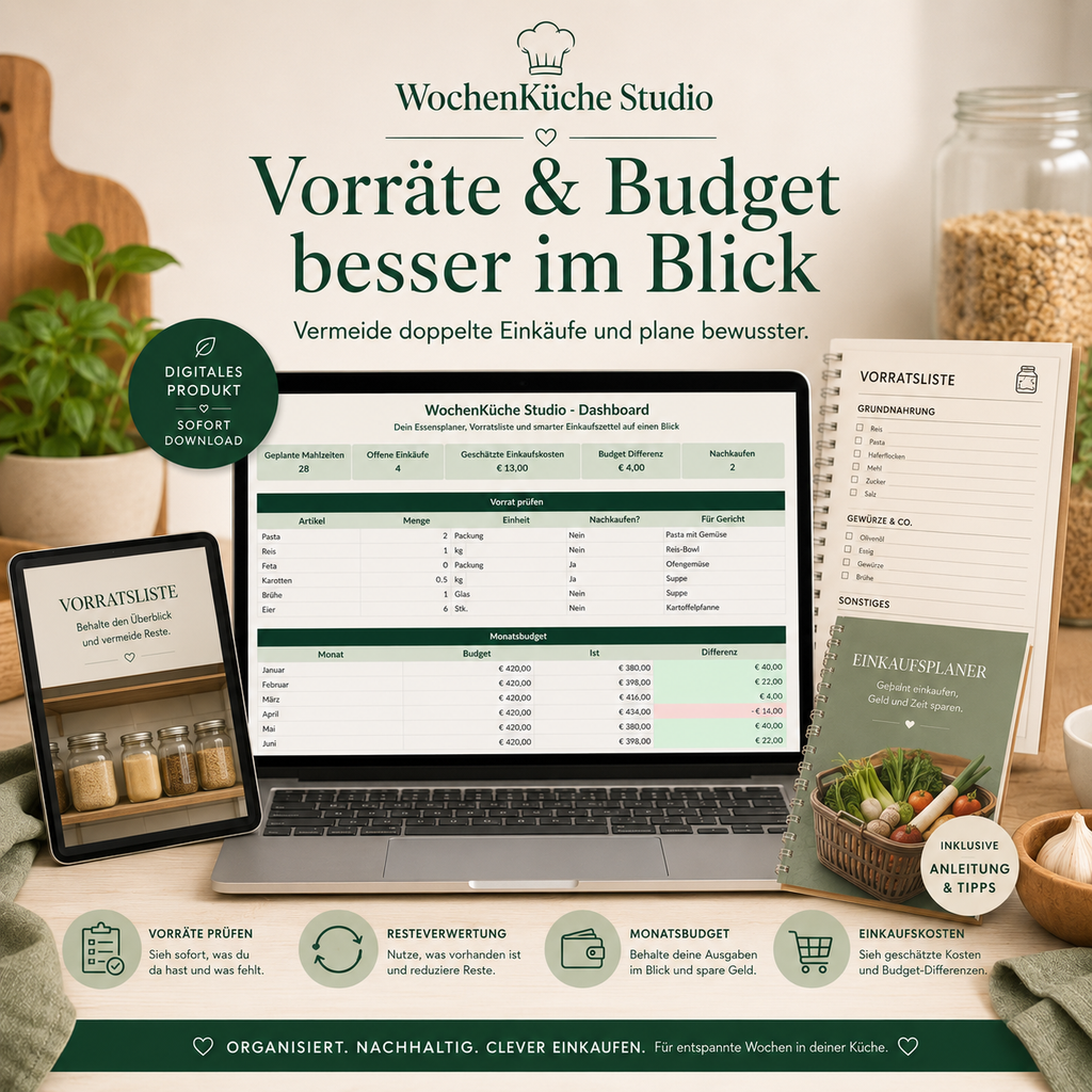 WochenKüche Studio – Essensplaner, Vorratsliste & smarter Einkaufszettel