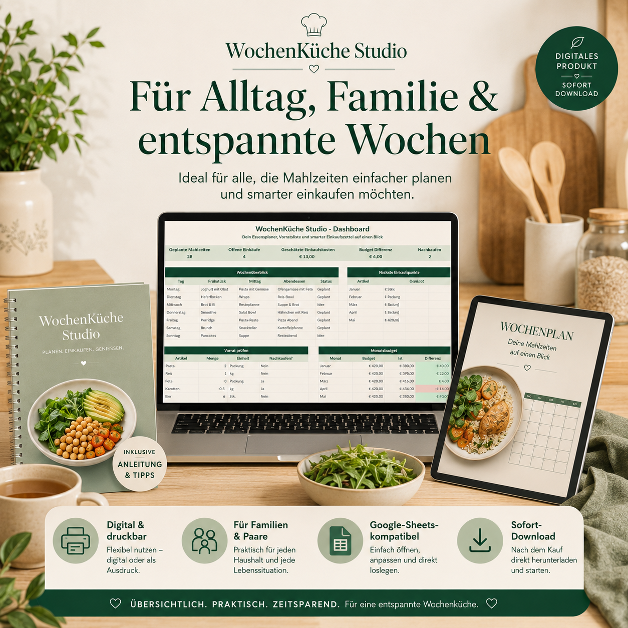 WochenKüche Studio – Essensplaner, Vorratsliste & smarter Einkaufszettel