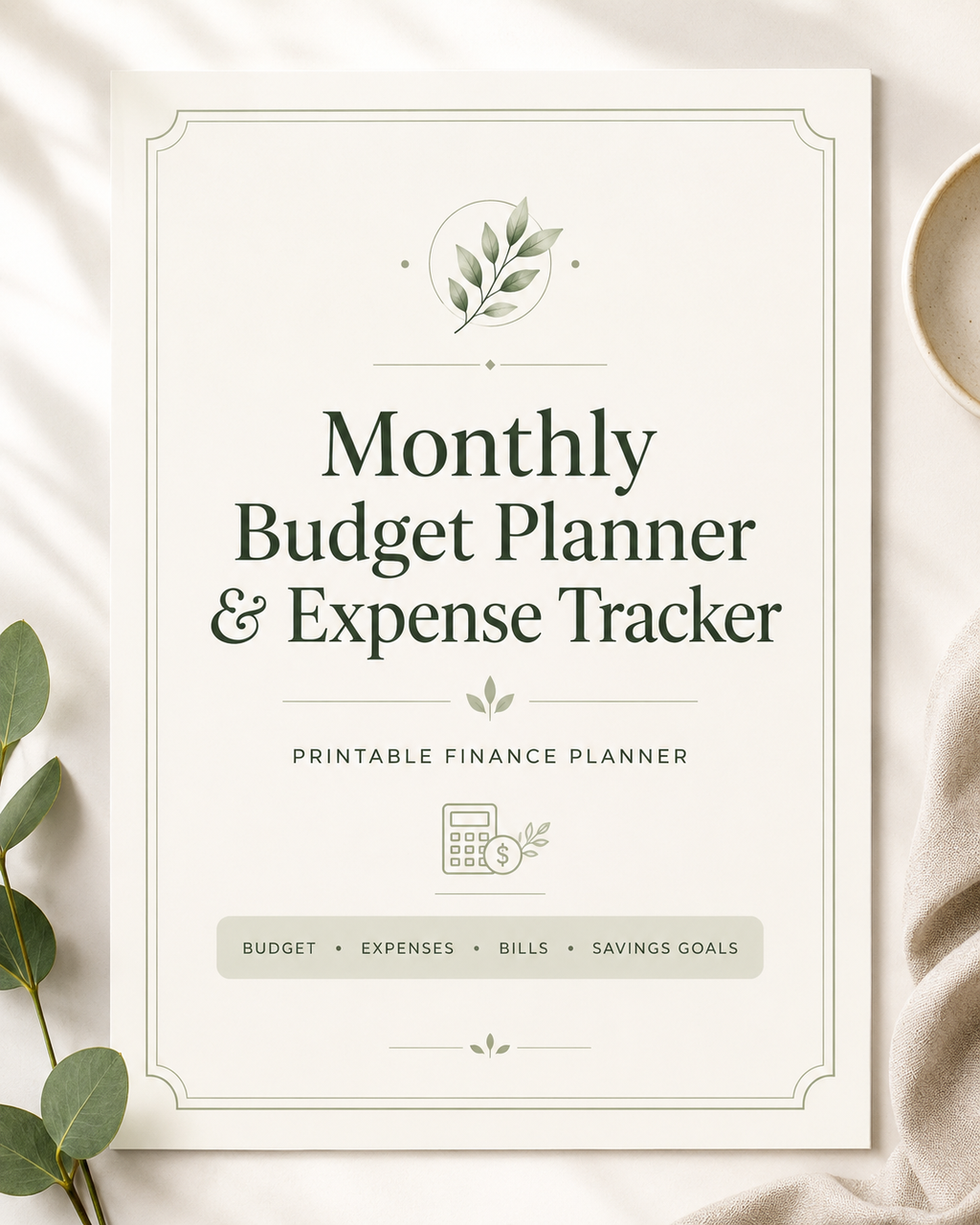 Monthly Budget Planner & Expense Tracker Printable