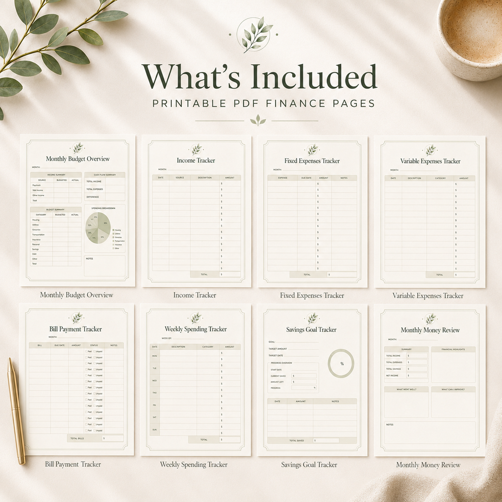 Monthly Budget Planner & Expense Tracker Printable