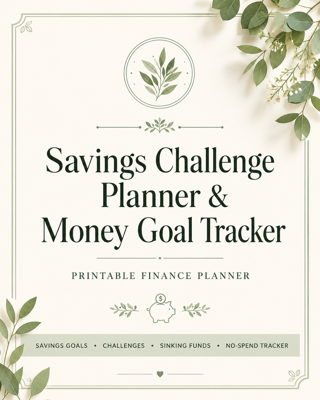Savings Challenge Planner & Money Goal Tracker Printable