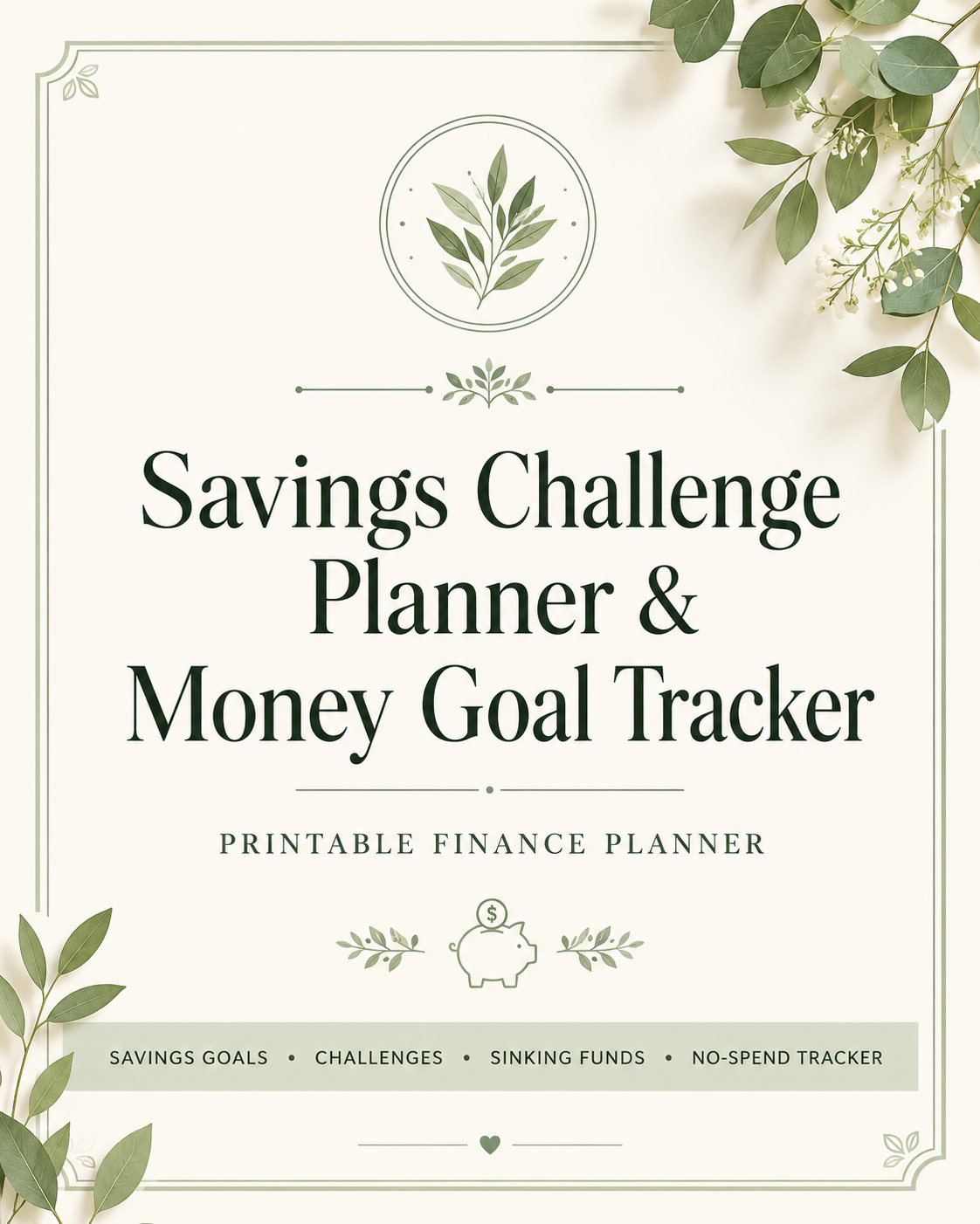 Savings Challenge Planner & Money Goal Tracker Printable
