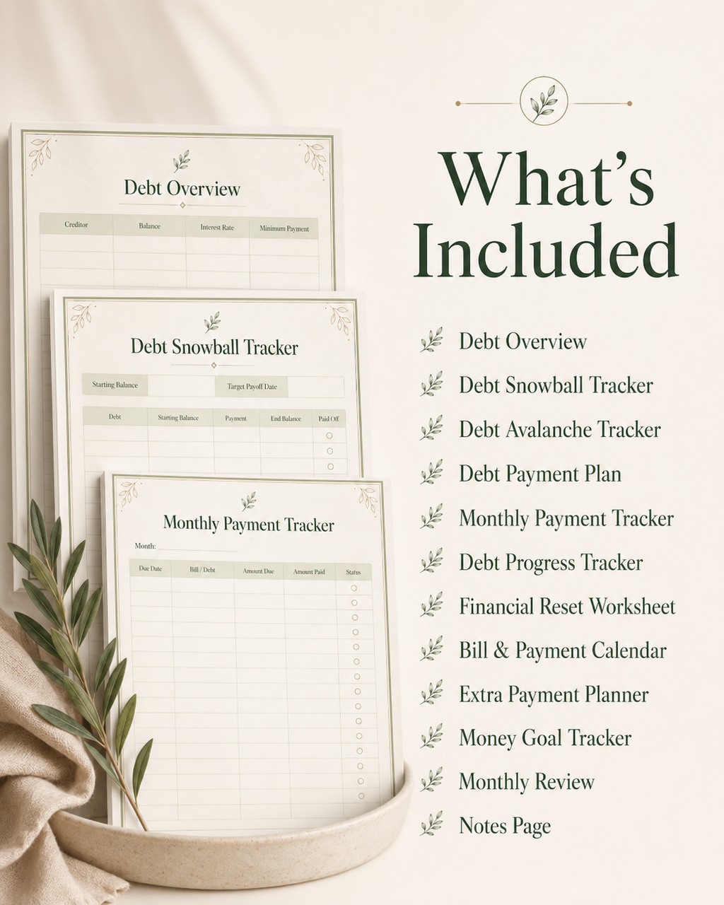 Debt Payoff Planner & Financial Planning Printable