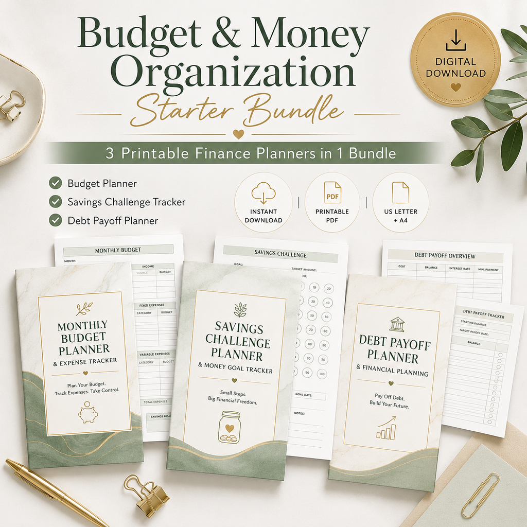 Budget & Money Organization Starter Bundle Printable