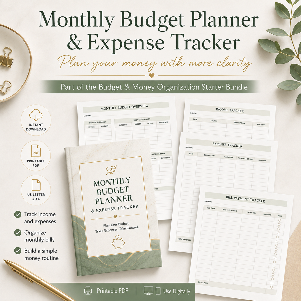 Budget & Money Organization Starter Bundle Printable
