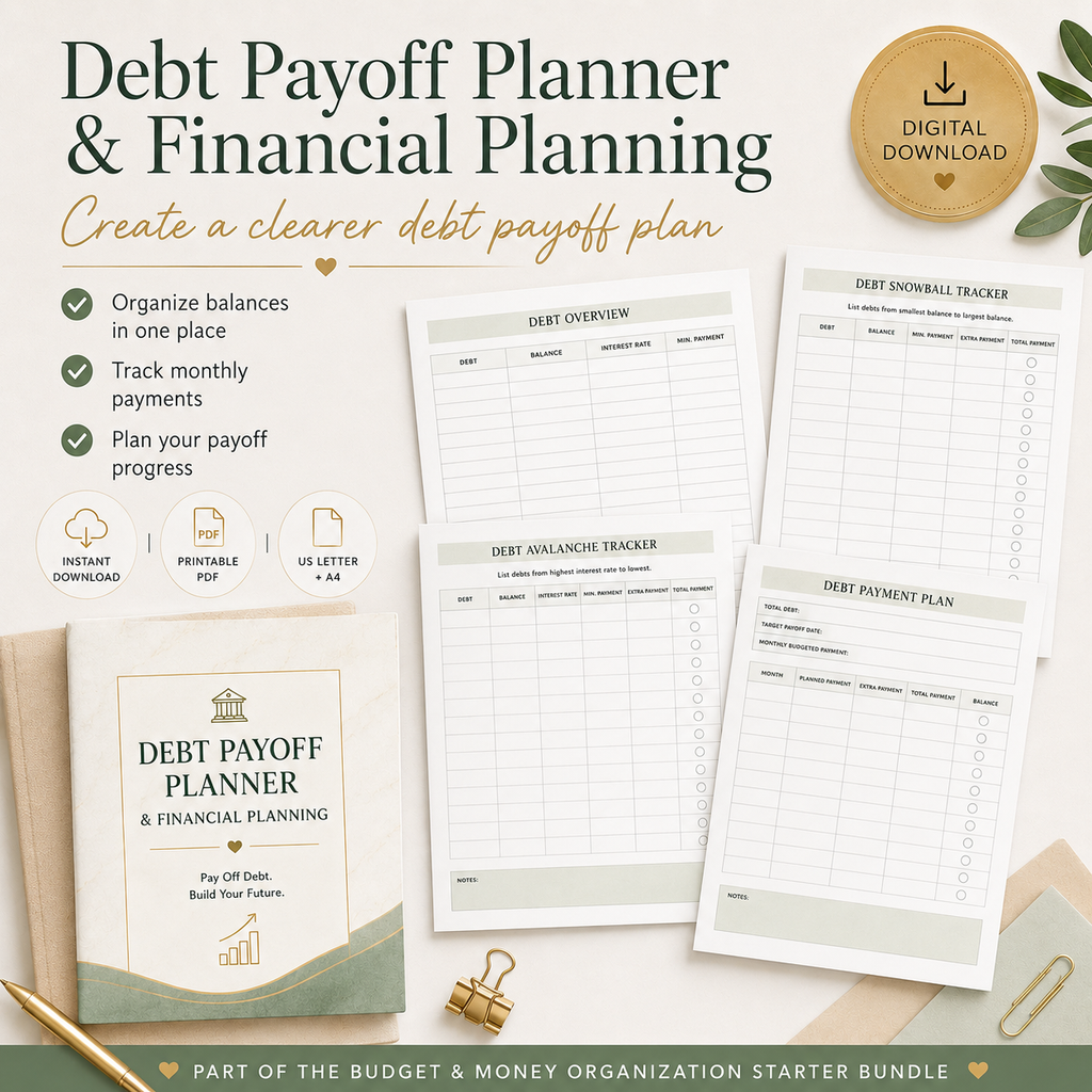 Budget & Money Organization Starter Bundle Printable