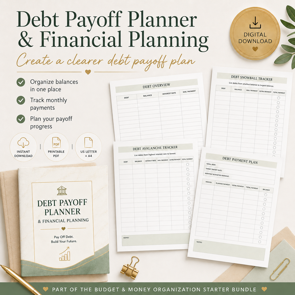 Budget & Money Organization Starter Bundle Printable